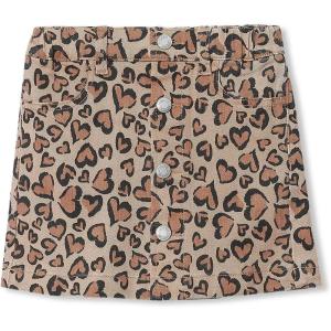 Lands’ End Girls Denim Skort(Tan Cheetah Hearts)