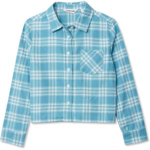 Lands’ End Girls Flannel Shirt(Jade Plaid)