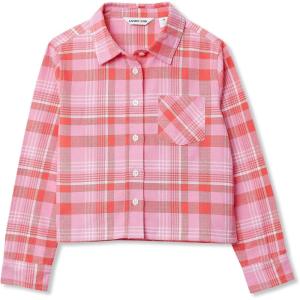 Lands’ End Girls Flannel Shirt(Pink/Red Plaid)