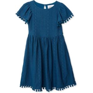 Lands’ End Girls Lace Short Sleeve Dress(Lyons Blue)