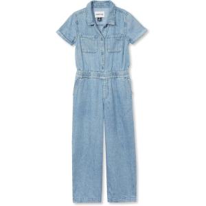 Lands’ End Girls Lightweight Denim Jumpsuit(Indigo Chambray)