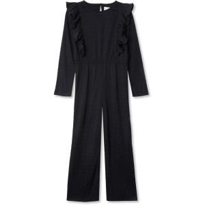 Lands’ End Girls Long Sleeve Cozy Jumpsuit(Black)