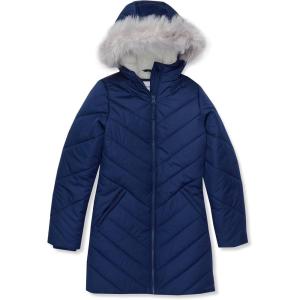 Lands’ End Girls Water Resistant Velour Parka(Navy)