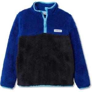 Lands’ End Kids Heritage Fleece Quarter Zip Pullover Top(Bright Blue/Classic Navy)