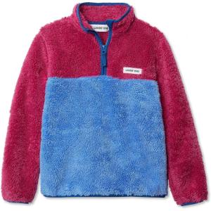Lands’ End Kids Heritage Fleece Quarter Zip Pullover Top(Rose Violet/Sky Blue)