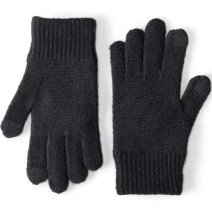 Lands’ End Men’s CashTouch Knit Gloves(Black)