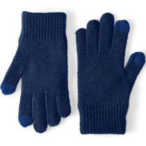 Lands’ End Men’s CashTouch Knit Gloves(Deep Sea Navy)