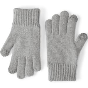 Lands’ End Men’s CashTouch Knit Gloves(Ultimate Gray)