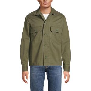 Lands’ End Men’s Denim Utility Shirt Jacket(River Stone Green)