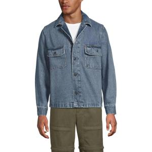 Lands’ End Men’s Denim Utility Shirt Jacket(Stone Wash)