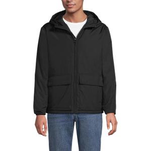 Lands’ End Men’s FeatherFree Insulated Hooded Jacket(Black)
