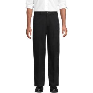 Lands’ End Men’s Prehem Comfort Waist No Iron Chino Pants(Black)