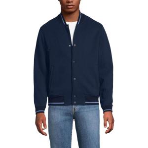Lands’ End Men’s Serious Sweats Bomber(Radiant Navy)