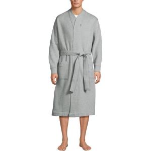 Lands’ End Men’s Serious Sweats Robe(Gray Heather)