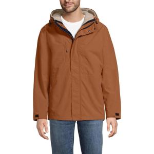 Lands’ End Men’s Squall 3 in 1 Sherpa Lined Jacket(Rich Ginger Brown/Champagne)