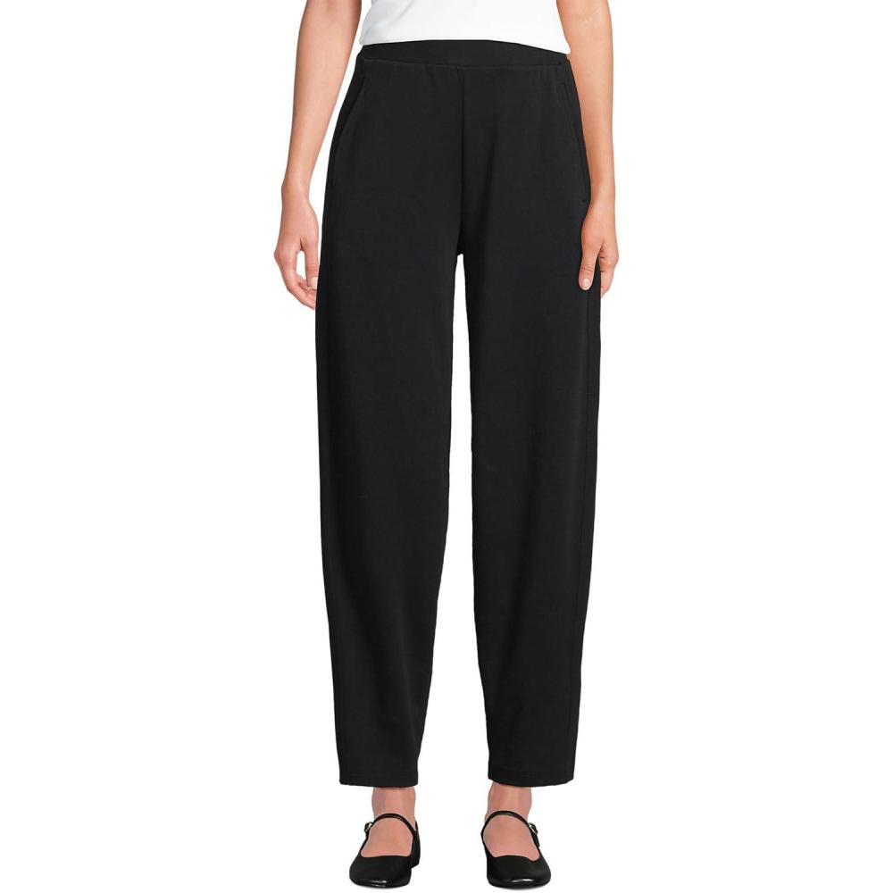 imageLands End Womens Sport Knit High Rise Barrel Ankle PantsBlack