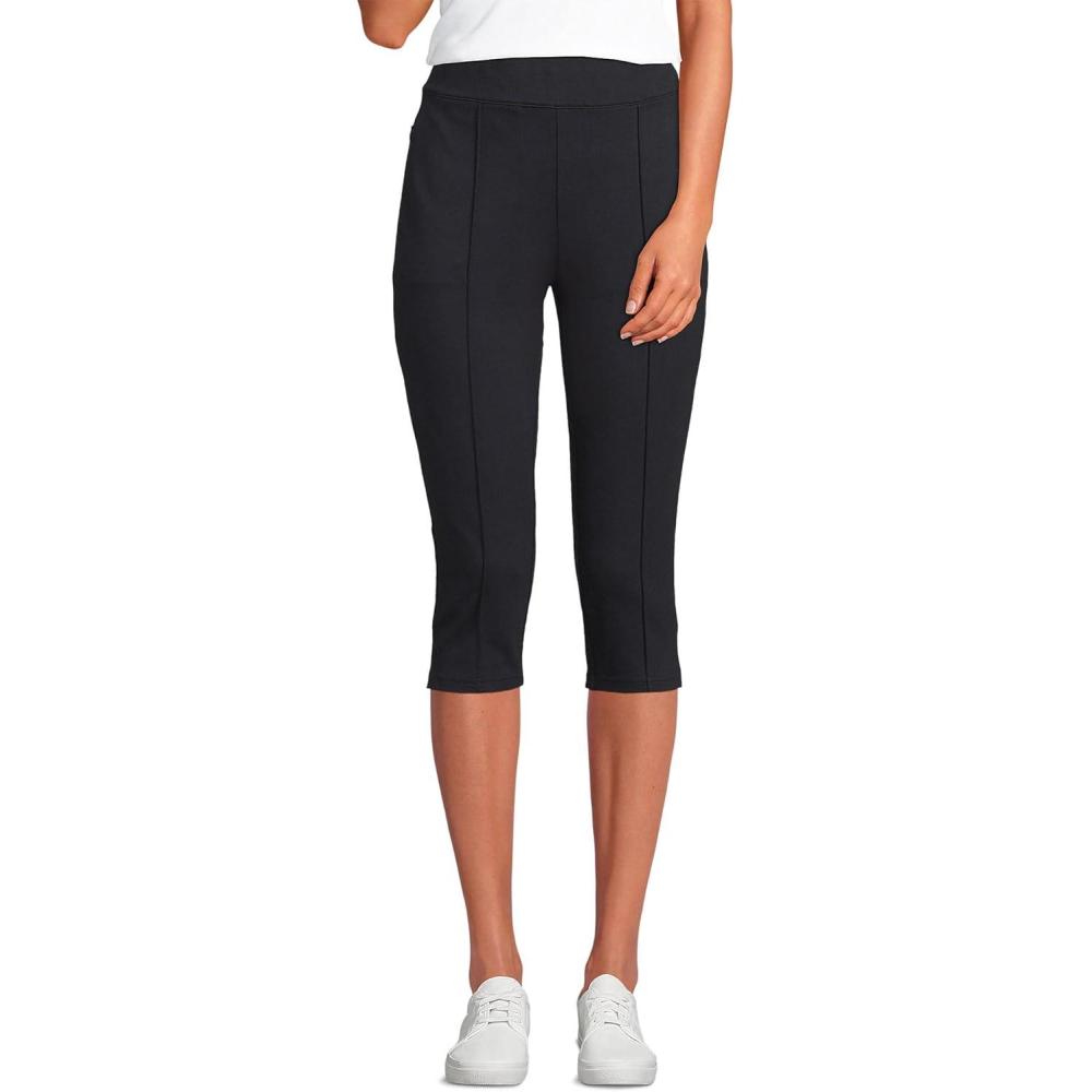 imageLands End Womens Starfish High Rise Pintuck Capri PantsBlack