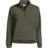Lands’ End Women’s Anyweather RainDefense Fleece Quarter Zip Pullover(Forest Moss)