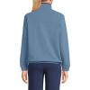 Lands’ End Women’s Anyweather RainDefense Fleece Quarter Zip Pullover(Soft Peacock)