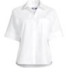 Lands’ End Women’s Cooling Elbow Sleeve Button Front Shirt(White)