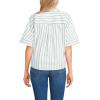 Lands’ End Women’s Cooling Elbow Sleeve Button Front Shirt(Winter Pear Twin Stripe)