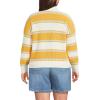Lands’ End Women’s Drifter Rugby with Woven Collar Sweater(Sunkissed Yellow Stripes)