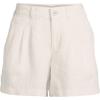 Lands’ End Women’s High Rise Pleated A-line 5″ Linen Shorts(Flax Linen)