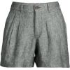 Lands’ End Women’s High Rise Pleated A-line 5″ Linen Shorts(Forest Moss Linen)