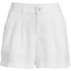 Lands’ End Women’s High Rise Pleated A-line 5″ Linen Shorts(White)
