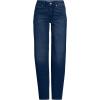 Lands’ End Women’s Petite Soft Denim Mid Rise Relaxed Straight Leg Jeans(Dark Indigo Blue Wash)