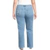 Lands’ End Women’s Petite Soft Denim Mid Rise Relaxed Straight Leg Jeans(Embroidered Lake Blue Wash)