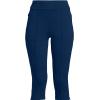 Lands’ End Women’s Starfish High Rise Pintuck Capri Pants(Deep Sea Navy)