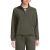 Lands’ End Women’s Anyweather RainDefense Fleece Quarter Zip Pullover(Forest Moss)