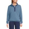 Lands’ End Women’s Anyweather RainDefense Fleece Quarter Zip Pullover(Soft Peacock)