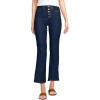 Lands’ End Women’s High Rise Denim Button Front Kick Flare Crop Jeans(River Rinse)