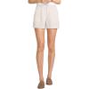 Lands’ End Women’s High Rise Pleated A-line 5″ Linen Shorts(Flax Linen)