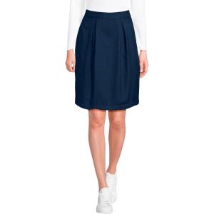 Lands’ End School Uniform Women’s Solid Pleated Skort Top of Knee(Academic Classic Navy)