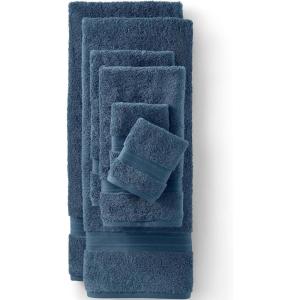 Lands’ End Supima Towel Bourbon 6 Piece Towel Set(Bering Sea Blue)