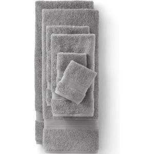 Lands’ End Supima Towel Bourbon 6 Piece Towel Set(Ultimate Gray)
