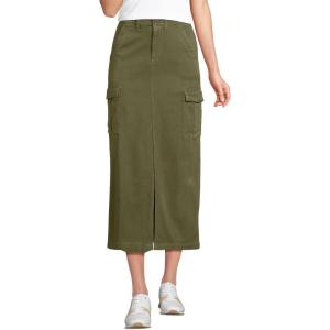 Lands’ End Women’s Cool Fade Cargo Maxi Skirt(Dark Cilantro Green)