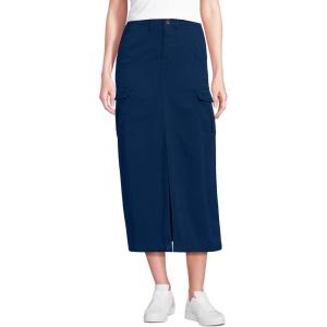 Lands’ End Women’s Cool Fade Cargo Maxi Skirt(Deep Sea Navy)