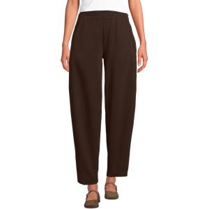 Lands’ End Women’s Sport Knit High Rise Barrel Ankle Pants(Rich Coffee)