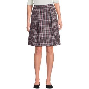 Lands’ End Women’s Top of Knee Plaid Skort(Plaid Gray Heather/Maroon)