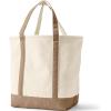 Lands’ End Open Top Canvas Tote Bag(Natural/Rich Camel)