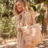Lands’ End Wanderweight Ultralight Packable Tote Bag(Desert Tan Shine)