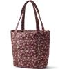 Lands’ End Wanderweight Ultralight Packable Tote Bag(Rich Coffee Ikat Floral)