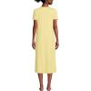 Lands’ End Women’s Cotton Short Sleeve Midcalf Nightgown(Yellow Bliss Simple Stripe)