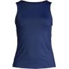 Lands’ End Women’s High Neck UPF 50 Modest Tankini Top Swimsuit(Deep Sea Navy)