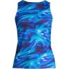 Lands’ End Women’s High Neck UPF 50 Modest Tankini Top Swimsuit(Electric Blue Multi/Swirl)
