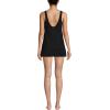 Lands’ End Women’s Scoop Neck Mini Swim Dress One Piece Swimsuit(Black)